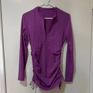 Athleta Ruched Long Sleeves Half Zip